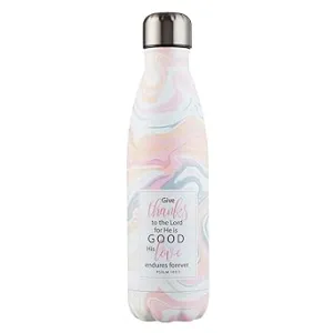17oz StnStl Water Bottle Give Thanks Marble