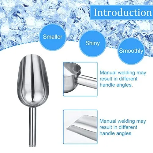 3 Packs 6 Ounce Stainless Steel Ice Scoop Metal Food Scoop Small Size for Kitchen Shop Popcorn Candy Coffee Beans