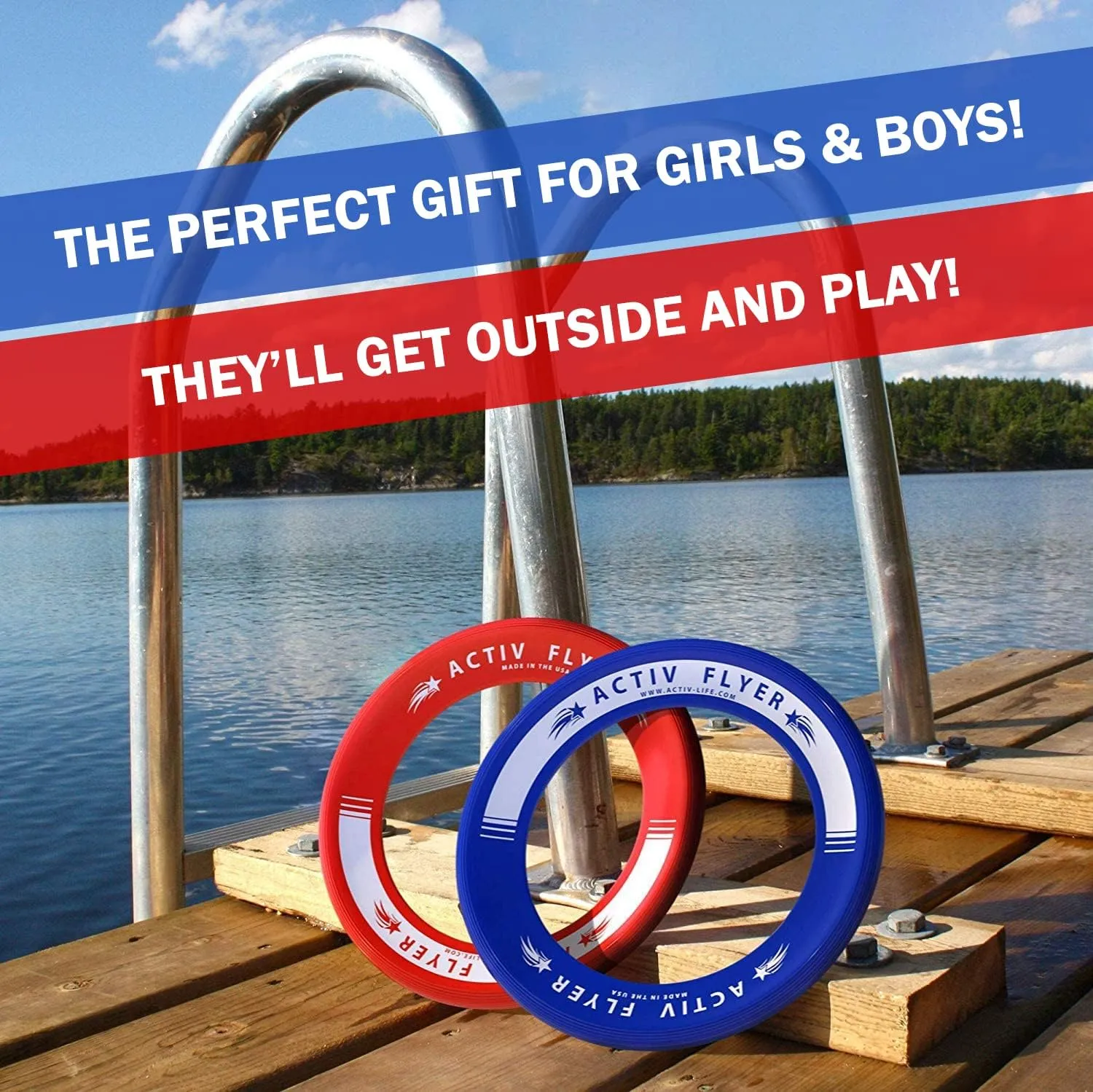 Activ Life Kids Flying Rings (2 Pack) They Fly Straight & Dont Hurt, 80% Lighter Than Standard Rings - Replace Screen Time with Healthy Family Fun - Get Outside & Play