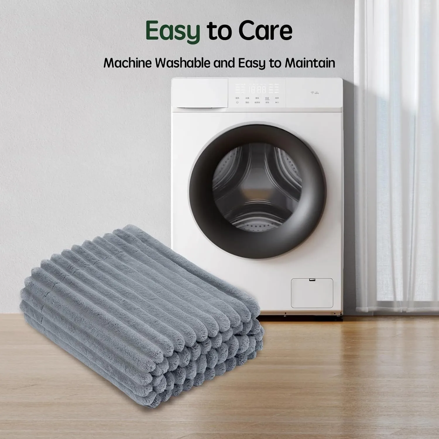 BALANCE Waterproof Blanket Natural Grey Dog Blanket for Small Dogs, Washable Double Sided Pet Blankets with Milk Plush and Super Soft Velvet, Pee Proof Calming Dog Blankets for Couch Protection