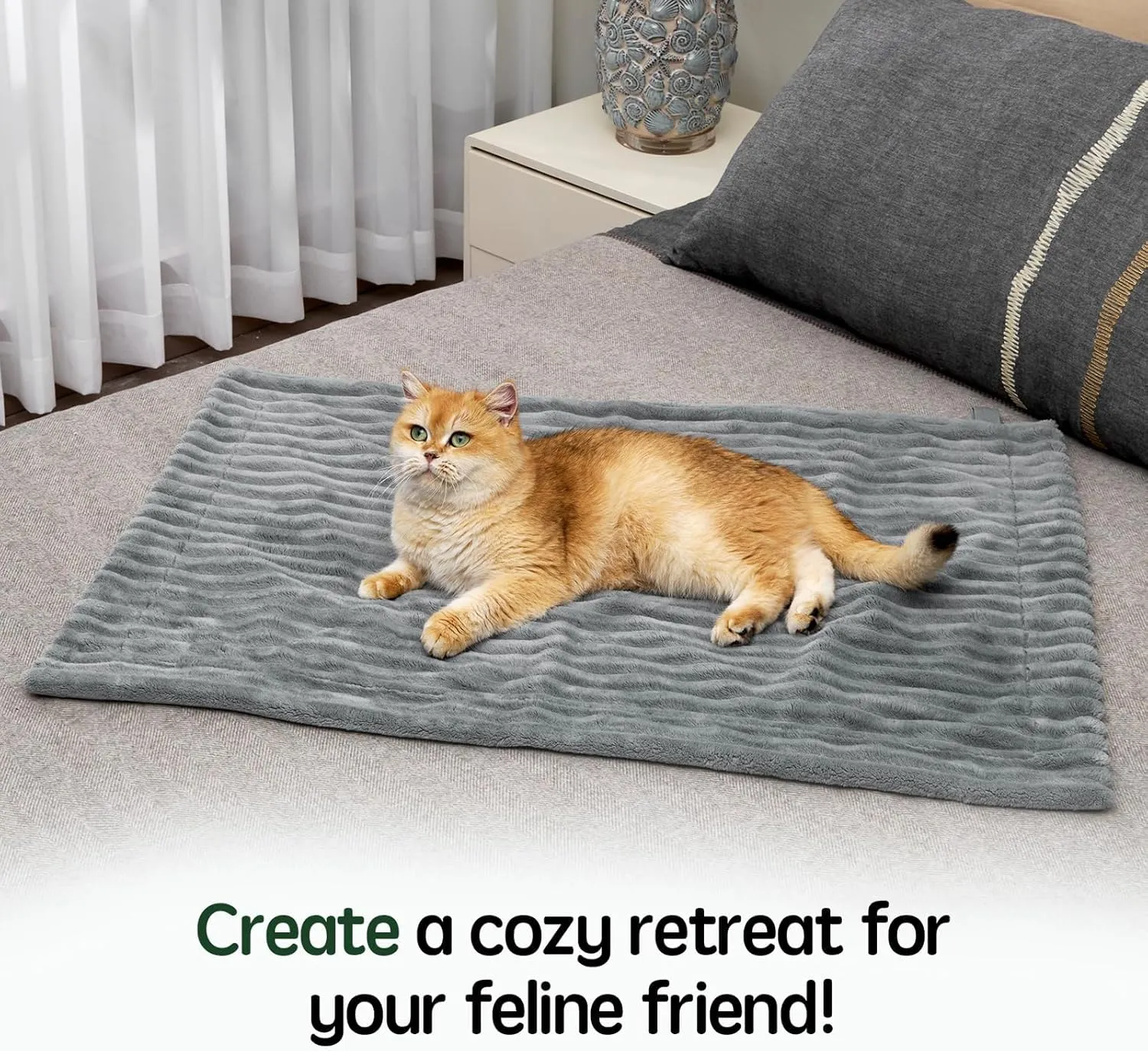 BALANCE Waterproof Blanket Natural Grey Dog Blanket for Small Dogs, Washable Double Sided Pet Blankets with Milk Plush and Super Soft Velvet, Pee Proof Calming Dog Blankets for Couch Protection