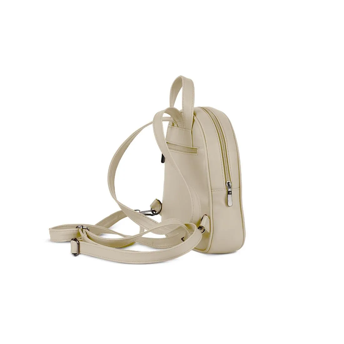 Beige O Mini Backpacks Queen