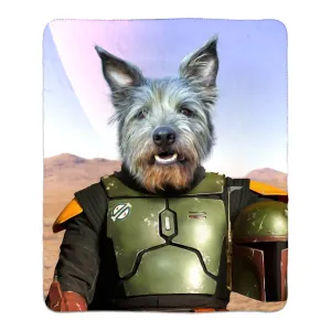 Bob & Fetch- Boba Fett & Star Wars Inspired Custom Pet Portrait Fleece Sherpa Blanket