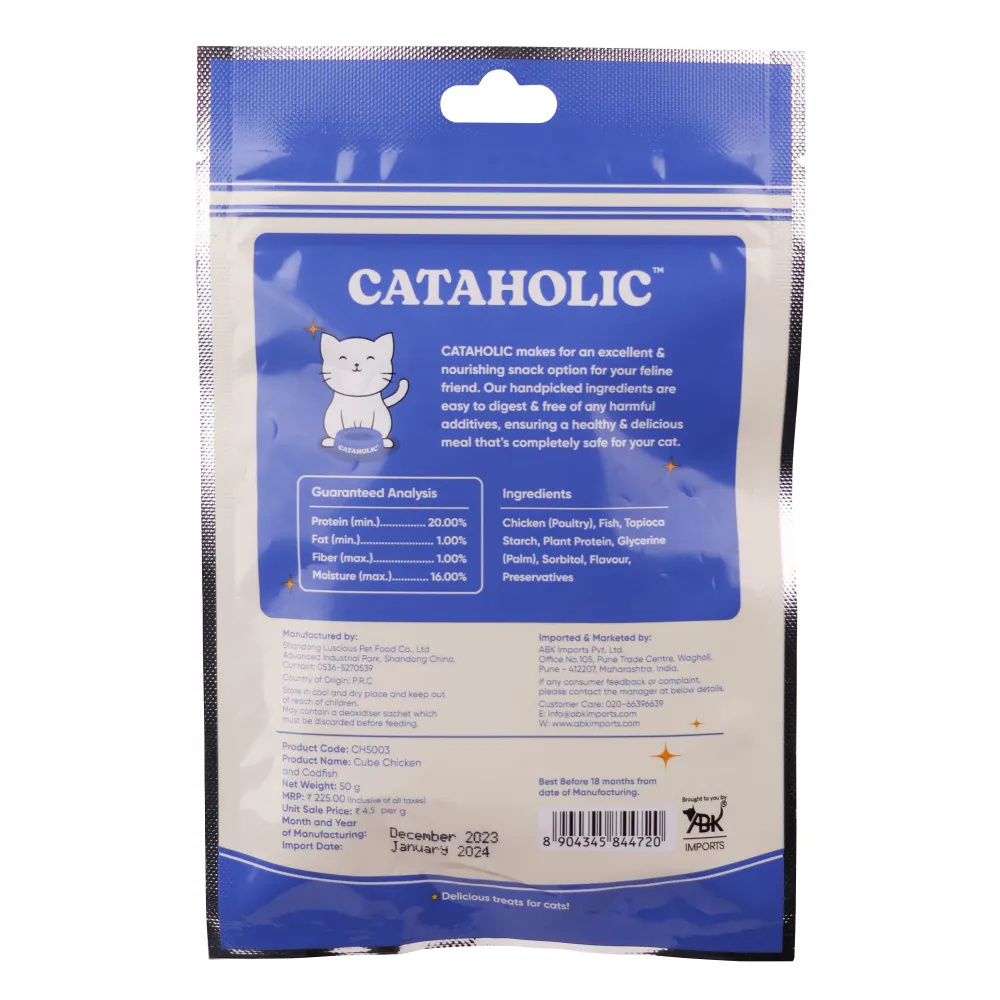 Cataholic Chicken and Codfish Cube Cat Treats (Limited Shelf Life)