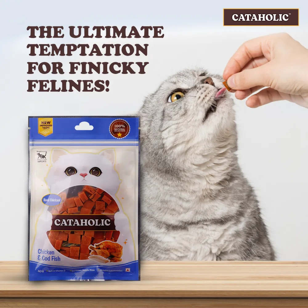 Cataholic Chicken and Codfish Cube Cat Treats (Limited Shelf Life)