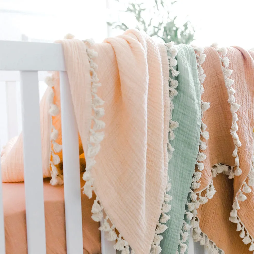 Crane Baby 6 Layer Muslin Blanket - Desert Rose