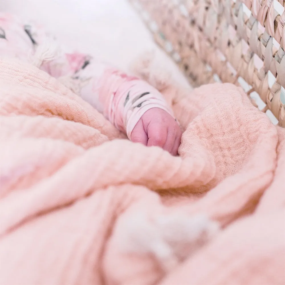 Crane Baby 6 Layer Muslin Blanket - Desert Rose