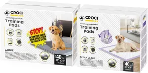 CROCI Charcoal Puppy Pads 28x34in 40 Count & CROCI Dog Pads Lavender Scented 30x36in 40 Count