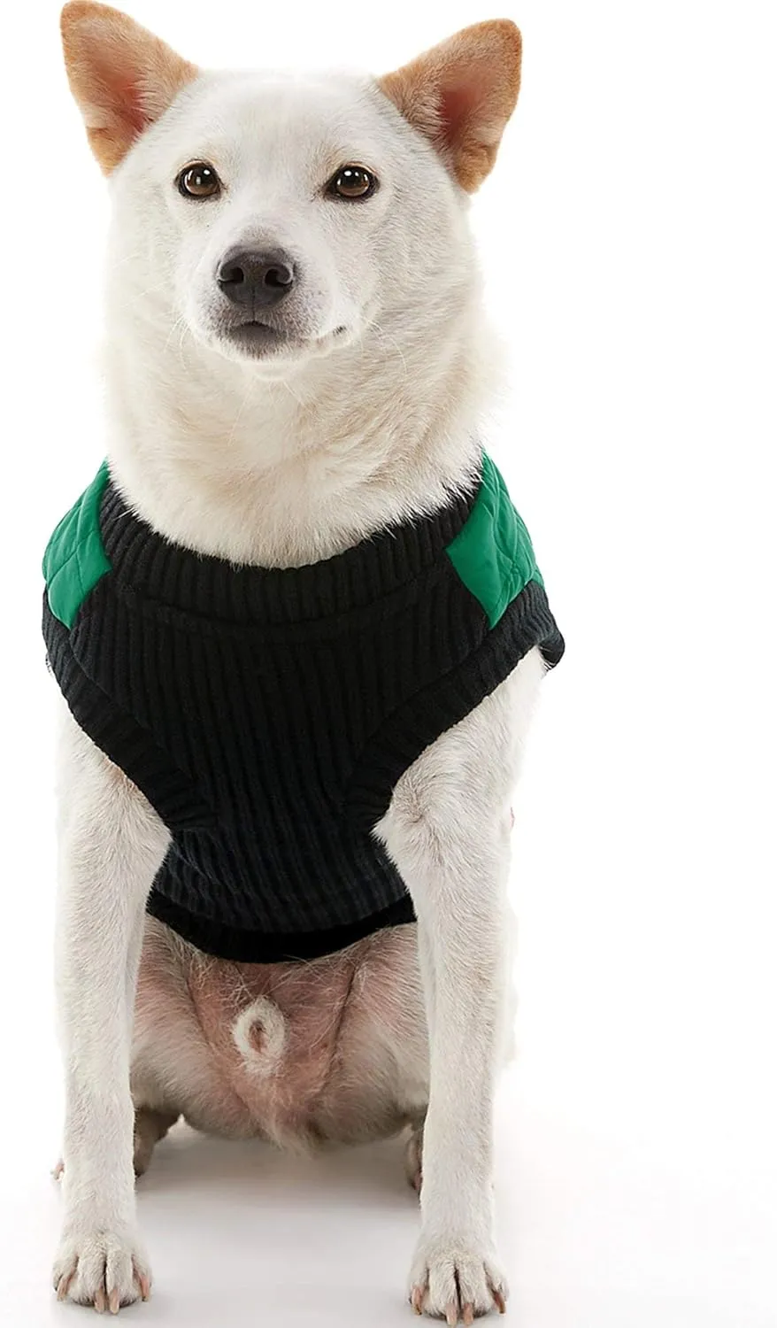 Gooby Fashion Vest Dog Jacket - Green, X-Large - Warm Zip Up Bomber Vest with Dual D Ring Leash - Winter Water Resistant Sweater - Dog Clothes for Small or Medium