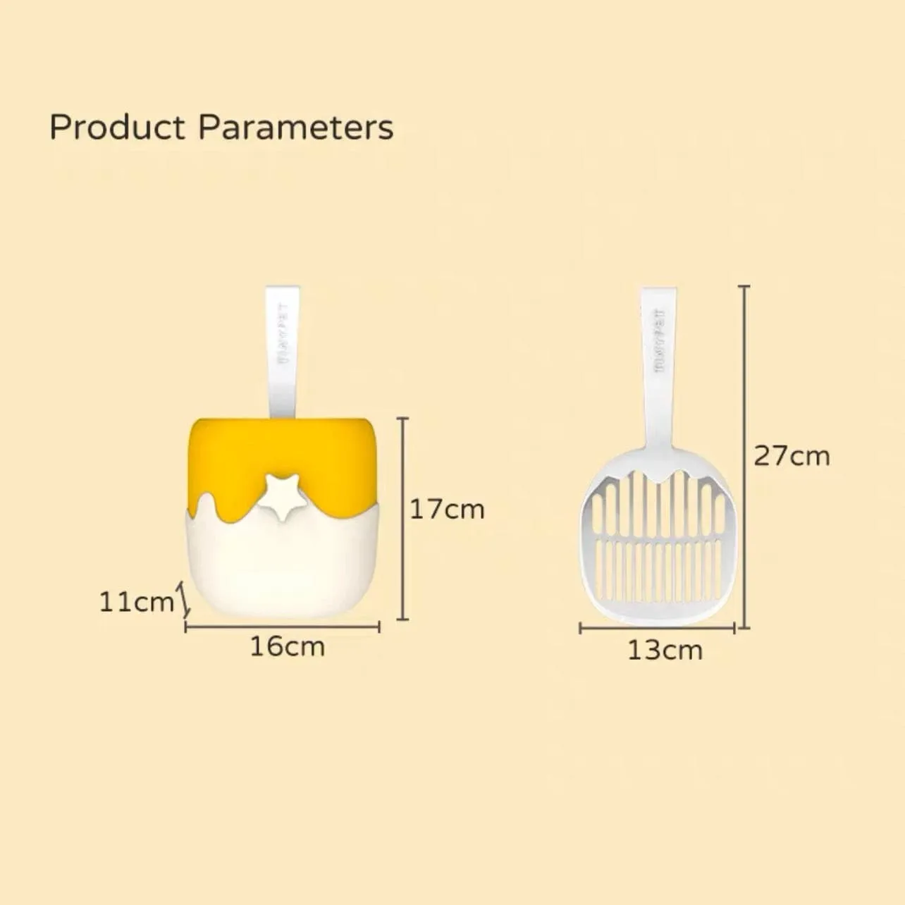 Ice Cream Style Cat Litter Scoop Set with Holder