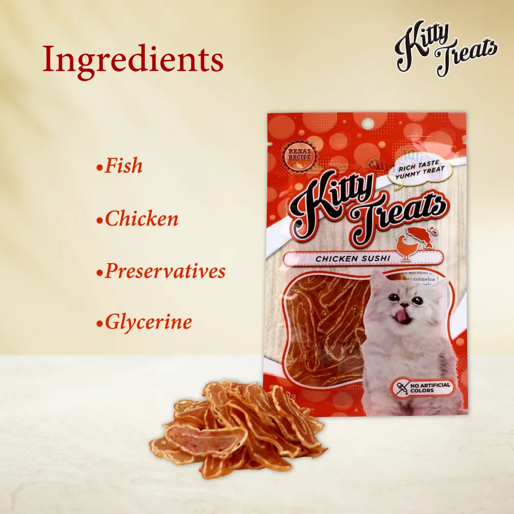 Kitty Treats Chicken Sushi and Chicken with Scallop Flavour Cat Treats Combo