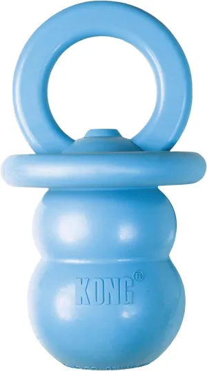 KONG Puppy Binkie - Pacifier Dog Toy for Puppies - Stuffable Chew Toy for Puppy Playtime - Durable Natural Rubber Dog Treat Toy for Teething Puppy - for Medium Puppies - Blue