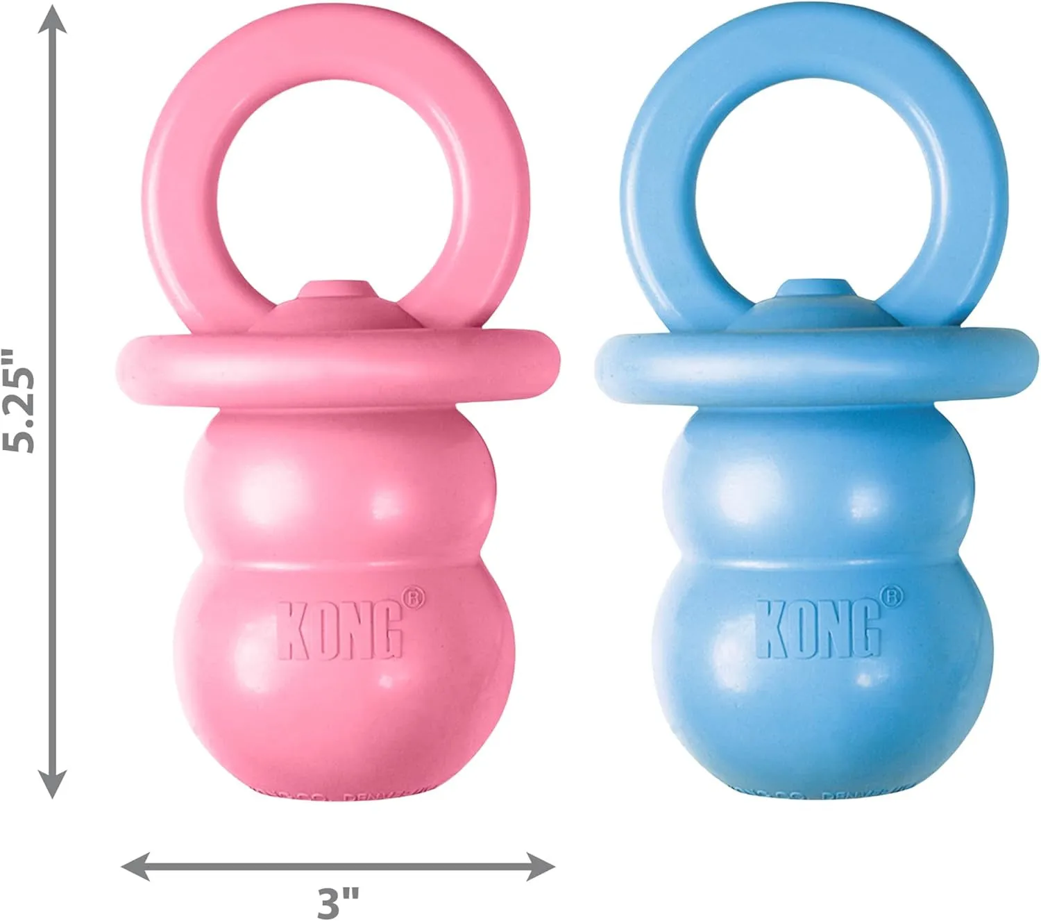 KONG Puppy Binkie - Pacifier Dog Toy for Puppies - Stuffable Chew Toy for Puppy Playtime - Durable Natural Rubber Dog Treat Toy for Teething Puppy - for Medium Puppies - Blue