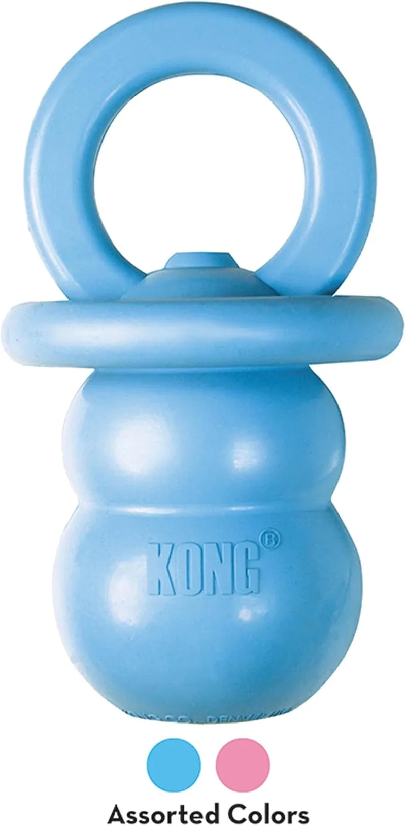 KONG Puppy Binkie - Pacifier Dog Toy for Puppies - Stuffable Chew Toy for Puppy Playtime - Durable Natural Rubber Dog Treat Toy for Teething Puppy - for Medium Puppies - Blue
