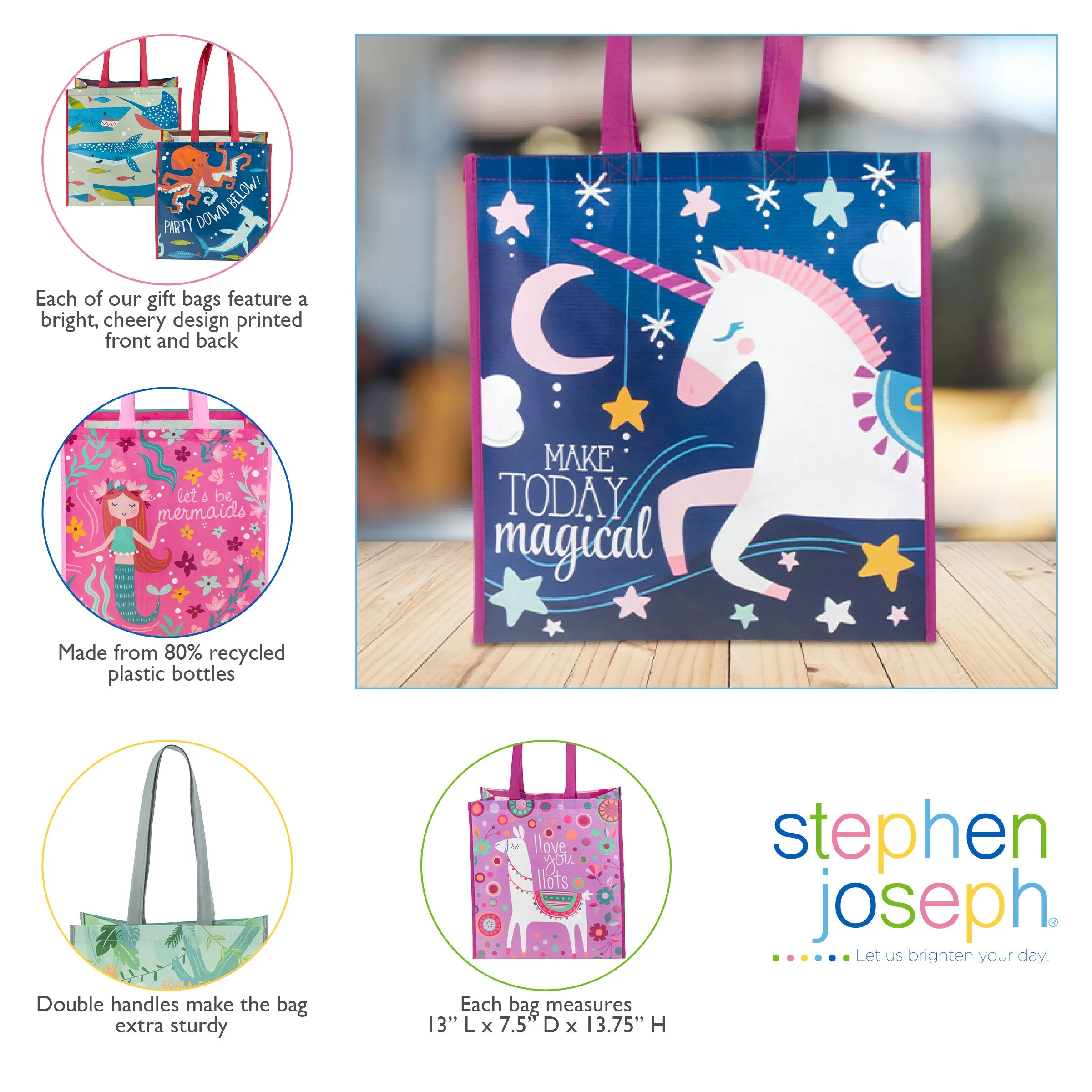 Large Recycled Gift Bags - Sloth