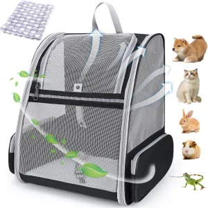 Lollimeow Cat Backpack Carrier, Ideal for Small Animals & Puppies, Outdoor Adventures, Vet Transport. Fully Ventilated Design for Ultimate Comfort On-The-Go