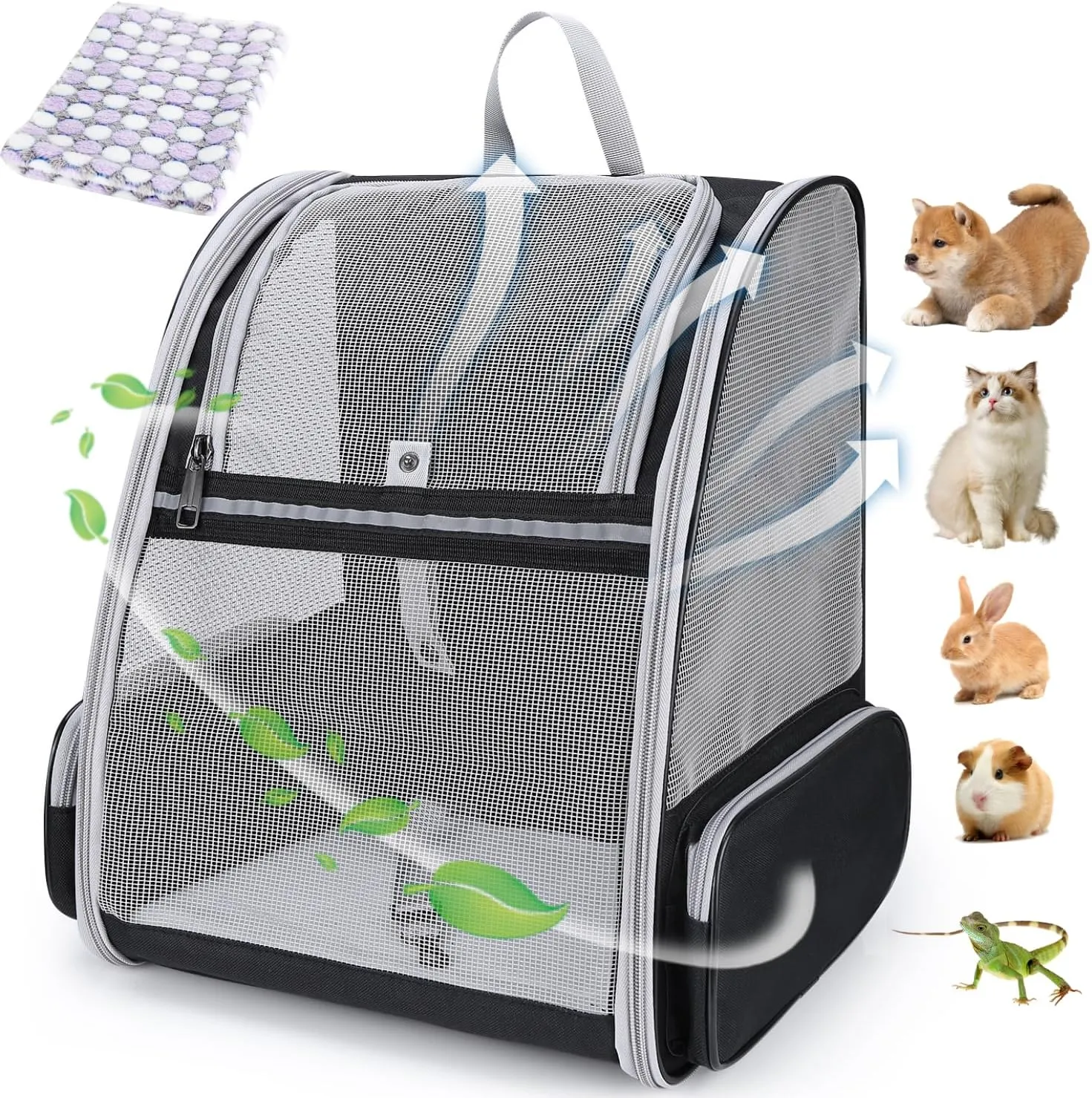 Lollimeow Cat Backpack Carrier, Ideal for Small Animals & Puppies, Outdoor Adventures, Vet Transport. Fully Ventilated Design for Ultimate Comfort On-The-Go