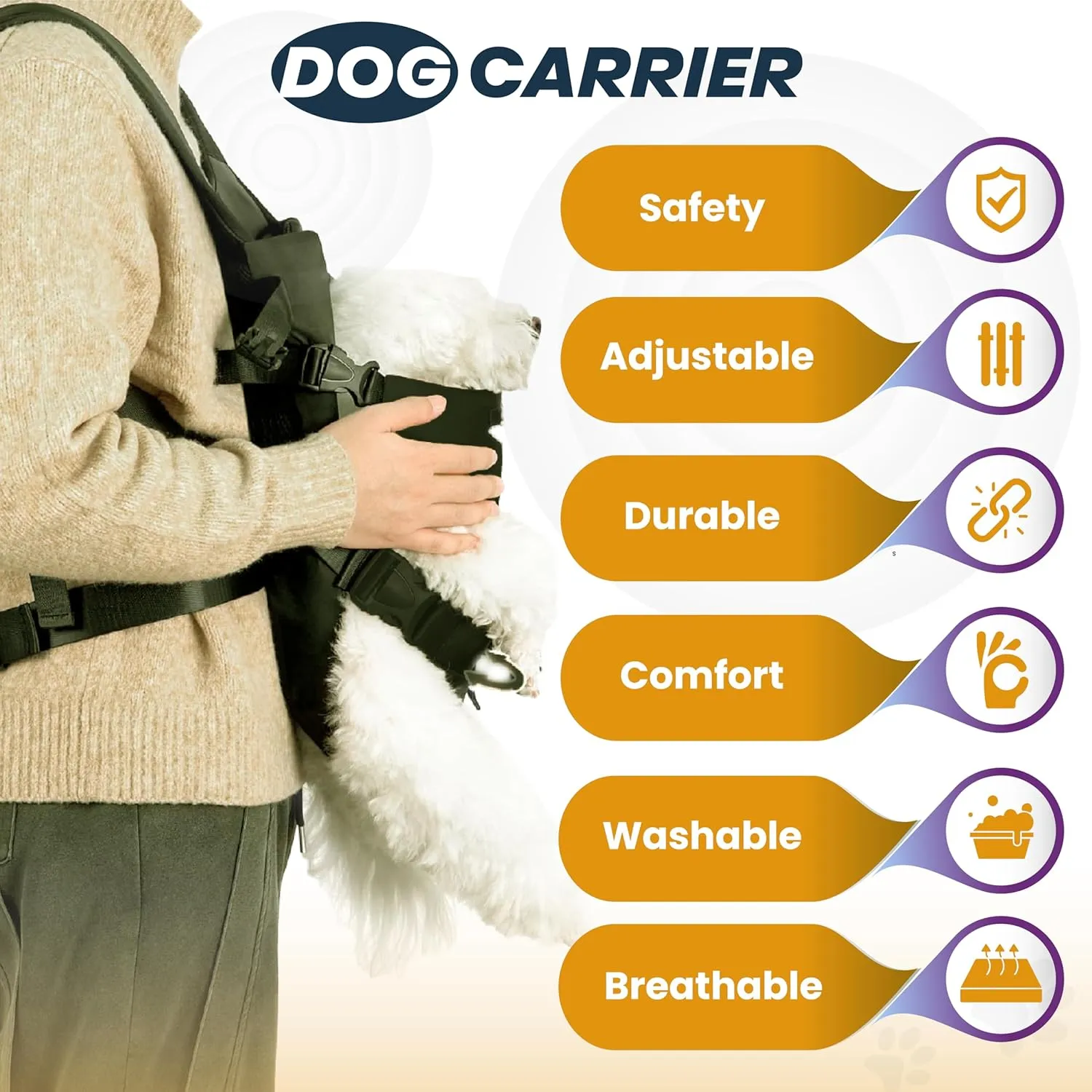 MAYASUR Pet Front Dog Carrier Backpacks, Adjustable Dog Backpack Carrier, Legs Out Easy-fit Dog Chest Carrier for Small to X Large Dogs, Dog Front Carrier for Hiking, Cycling (Army Green, Medium)