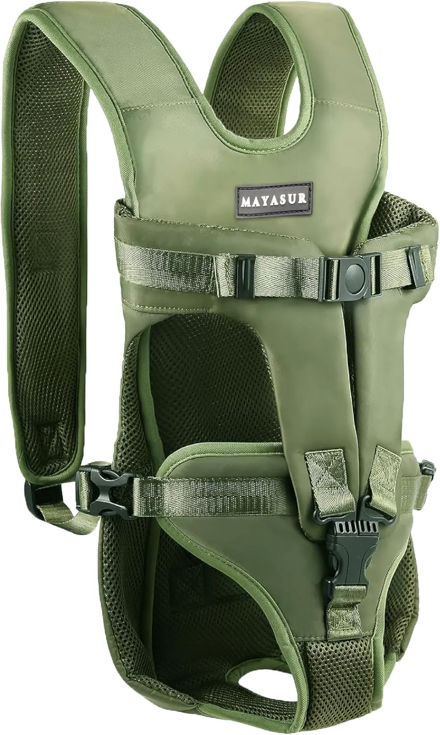 MAYASUR Pet Front Dog Carrier Backpacks, Adjustable Dog Backpack Carrier, Legs Out Easy-fit Dog Chest Carrier for Small to X Large Dogs, Dog Front Carrier for Hiking, Cycling (Army Green, Medium)