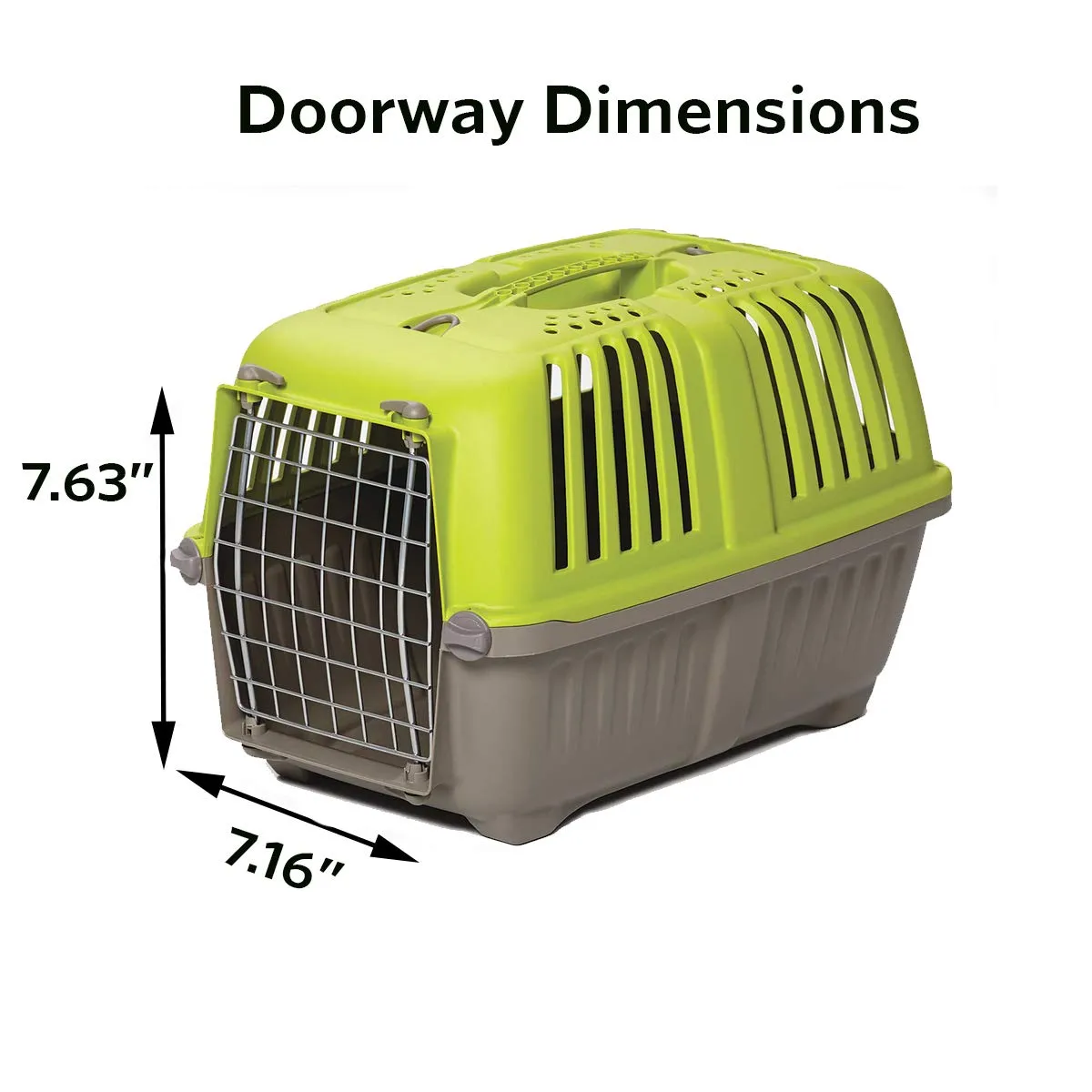 Midwest Spree Hard-Sided Travel Cat and Dog Kennel Carrier - Green - 19" X 12.7" X 12.7" Inches