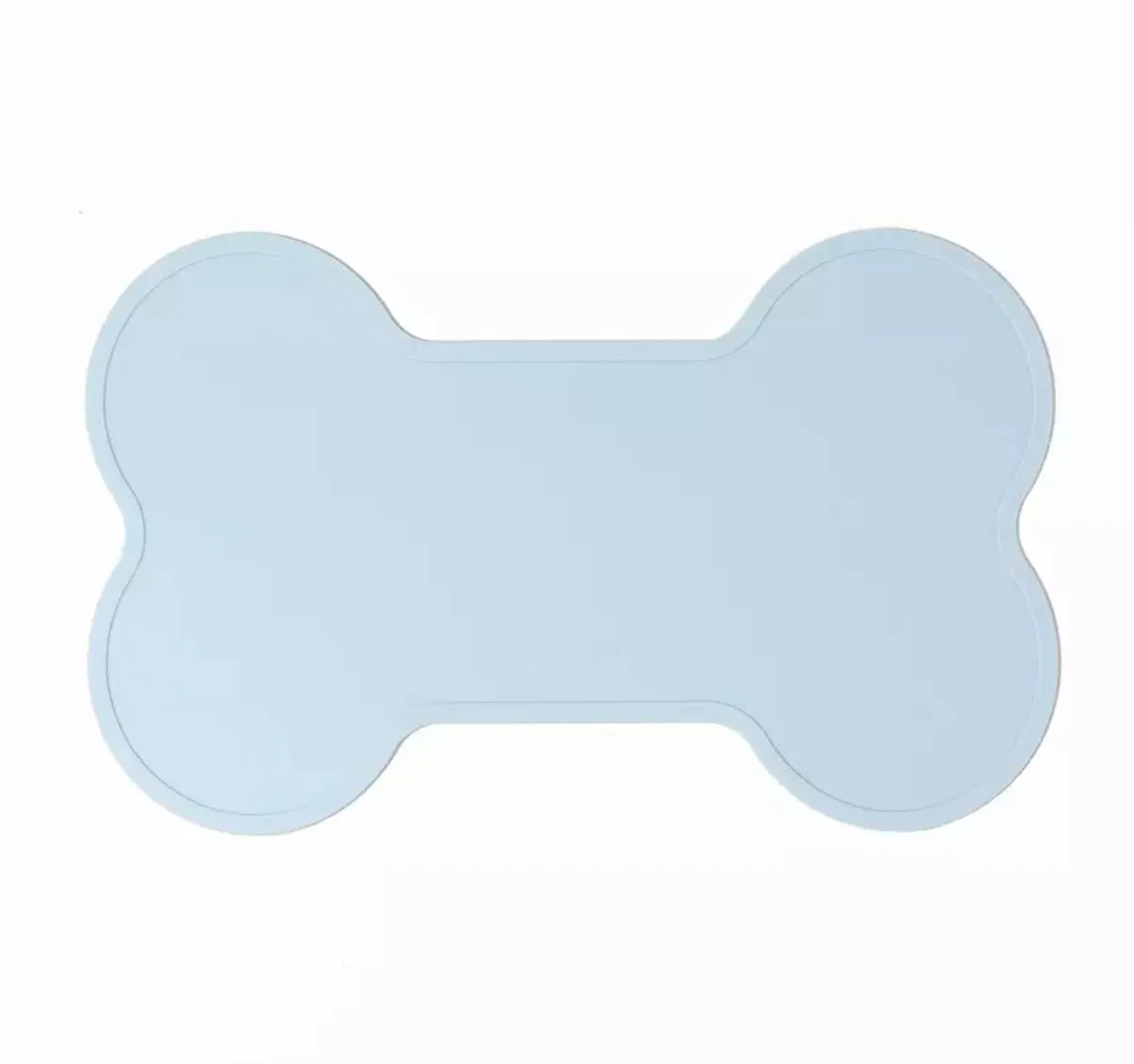 Non Slip Raised Lip Bone Pet Feeding Mat - Soft Mauve