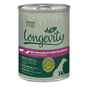 Nurture Pro Longevity Beef & Salmon with Green Tea Essence Grain Free Canned Dog Food 375g