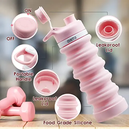 ONTA Collapsible Water Bottle- BPA Free Silicone Foldable Water Bottle