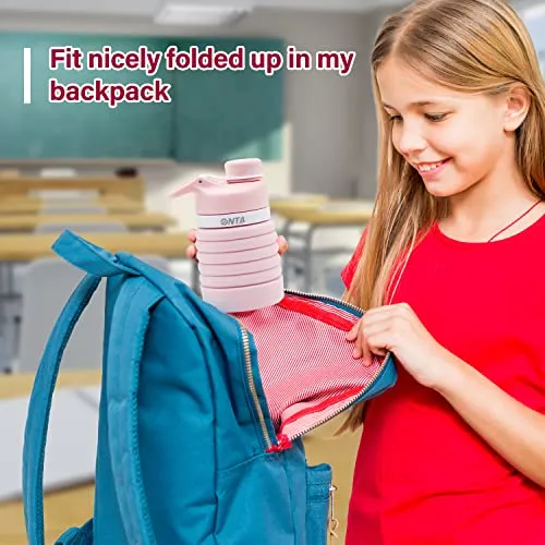 ONTA Collapsible Water Bottle- BPA Free Silicone Foldable Water Bottle