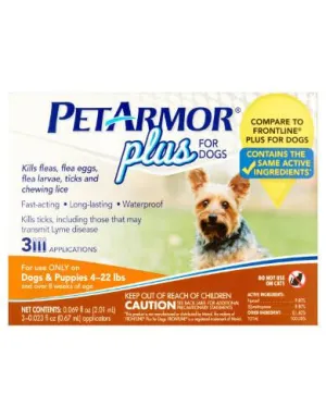 PetArmor® Plus F&T Squeeze-On Dog 4-22lb Blister