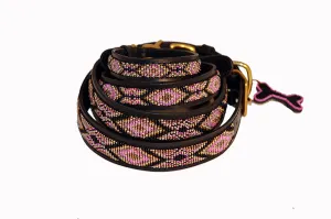 "Kampuni Pink" Leather Beaded Dog Collars