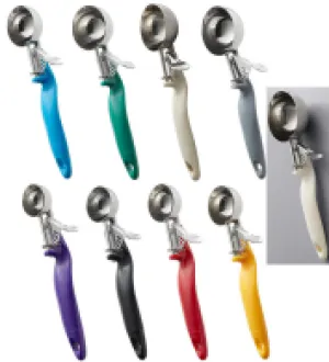 Thumb Press Disher Ice Cream Scoop with Ergonomic Color-coded Handle