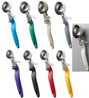 Thumb Press Disher Ice Cream Scoop with Ergonomic Color-coded Handle