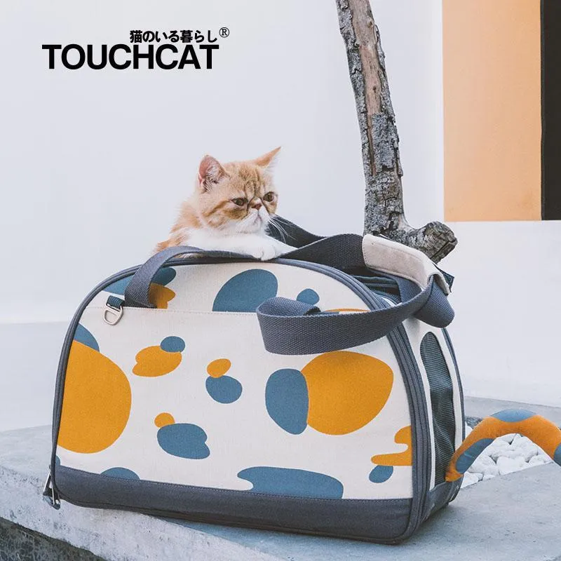 Touchcat 'Tote-Tails' Designer Airline Approved Collapsible Cat Carrier