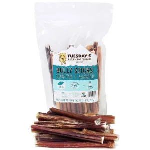 Tuesday's Natural Dog Company 6" Bully Sticks Odor Free, 16-oz